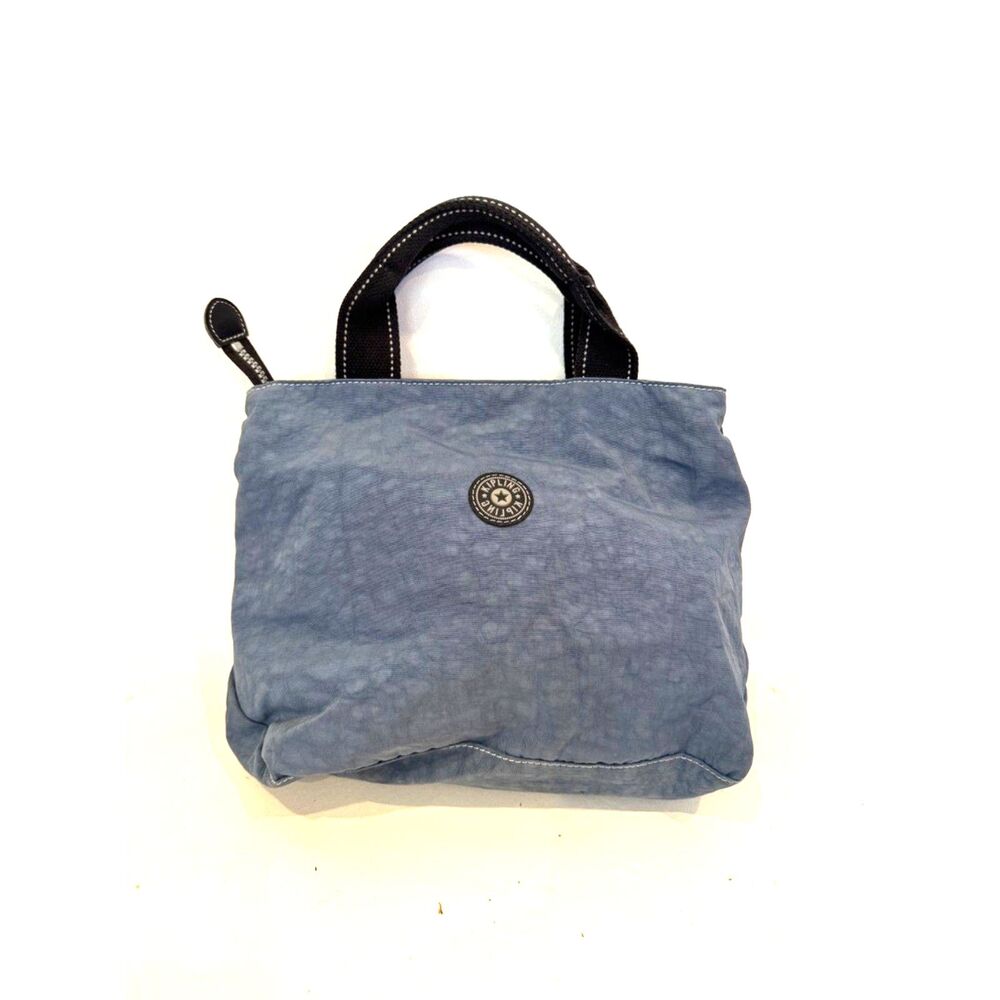 Kipling Inca Top Handle Nylon Bag Dusty Blue Top Zip